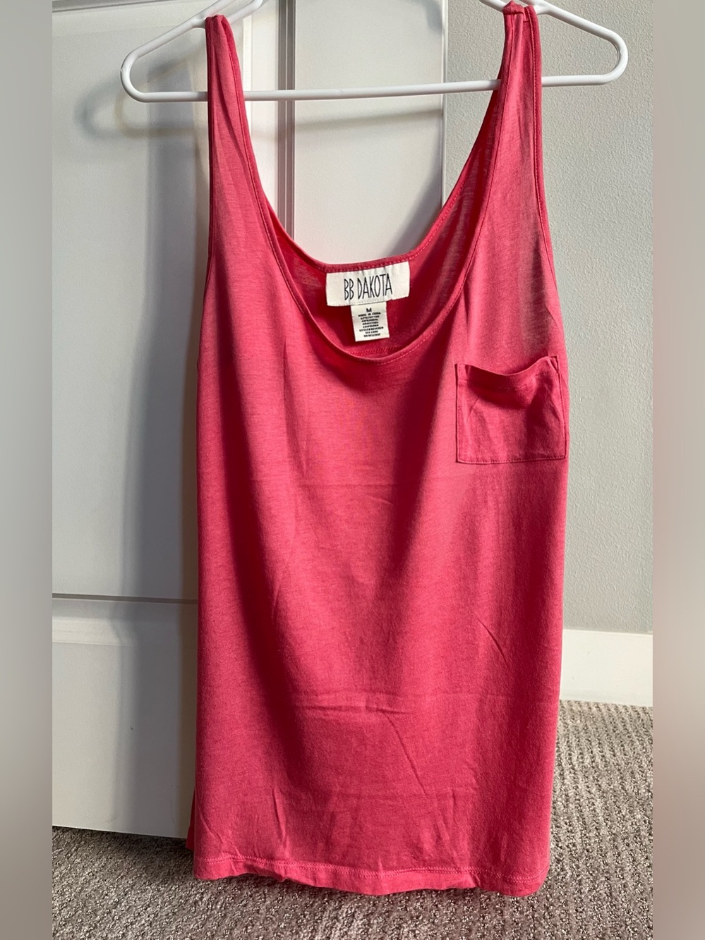 BB Dakota Hot Pink Pocket Tank, Size Medium